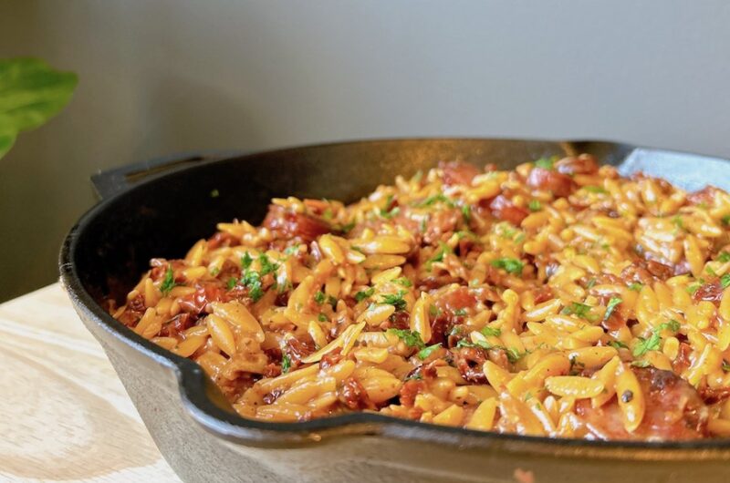 Sun-Dried Tomato Orzo with Andouille Sausage