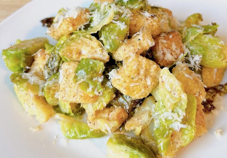 Roasted Brussel Sprout Caesar Salad