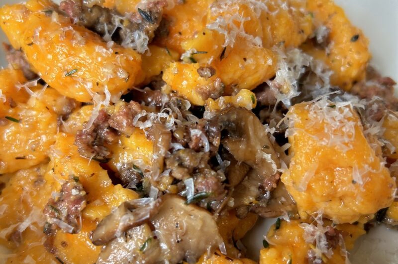 Lamb, Mushroom, & Thyme Sweet Potato Gnocchi