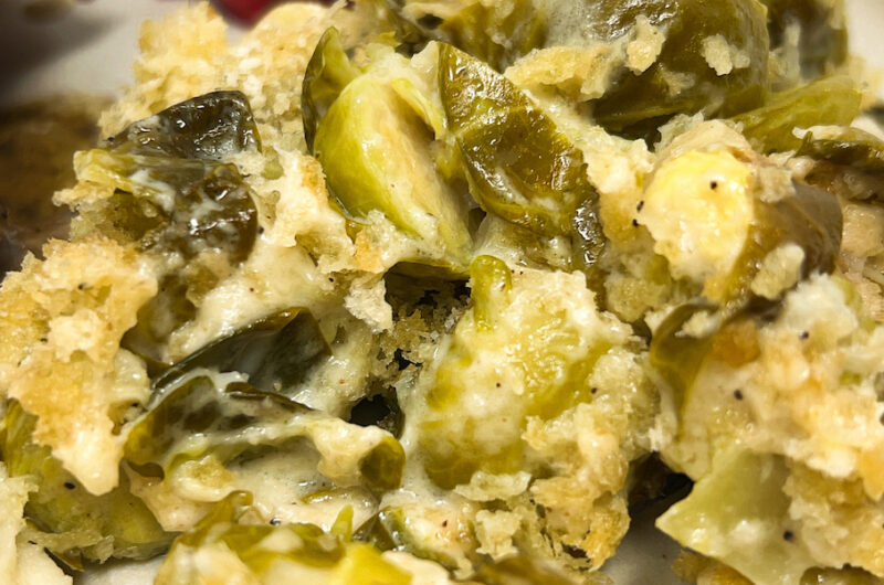 Brussels Sprouts and White Cheddar Gratin 