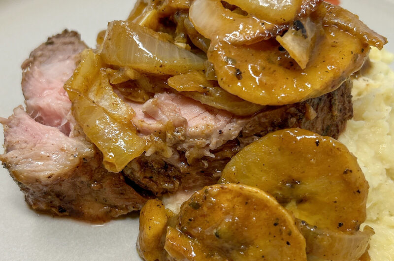 Plantain and Onion Braised Pork Loin Roast