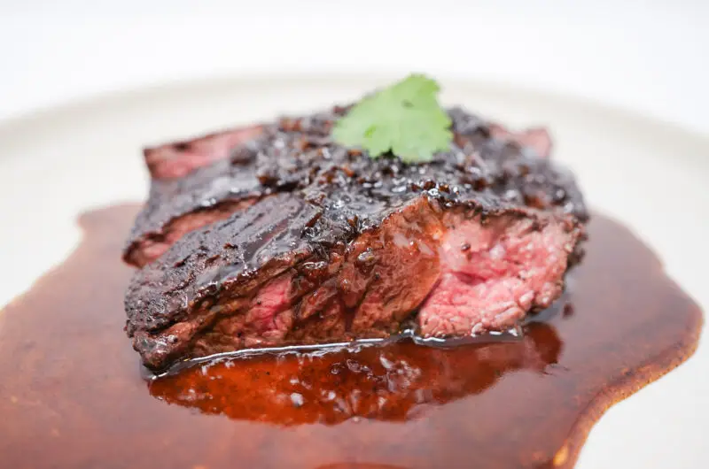 Seared Hanger Steak with Balsamic Shallot Reduction