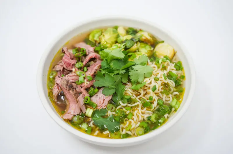 Flank Steak and Brussels Sprouts Ramen