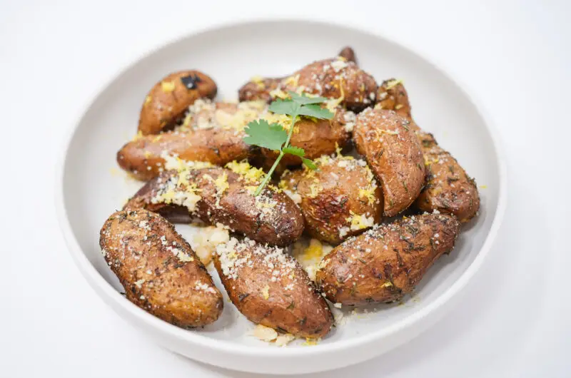 Smoked Fingerling Potatoes with Lemon and Parmesan