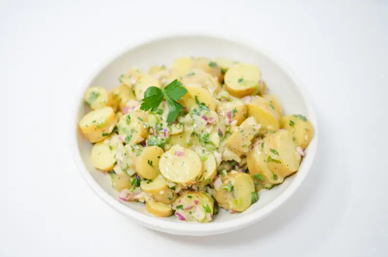 Tangy Fingerling Potato, Mustard, and Onion Salad