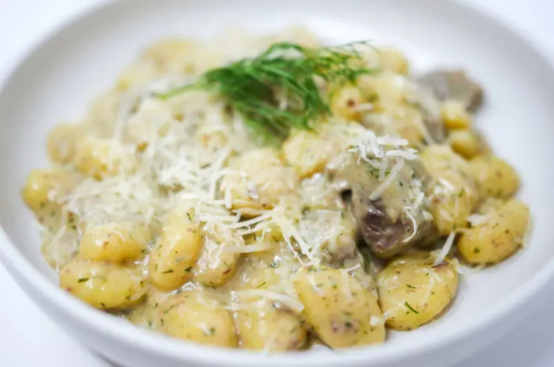 Rustic Slow-Cooked Lamb Gnocchi with Dill Cream Sauce